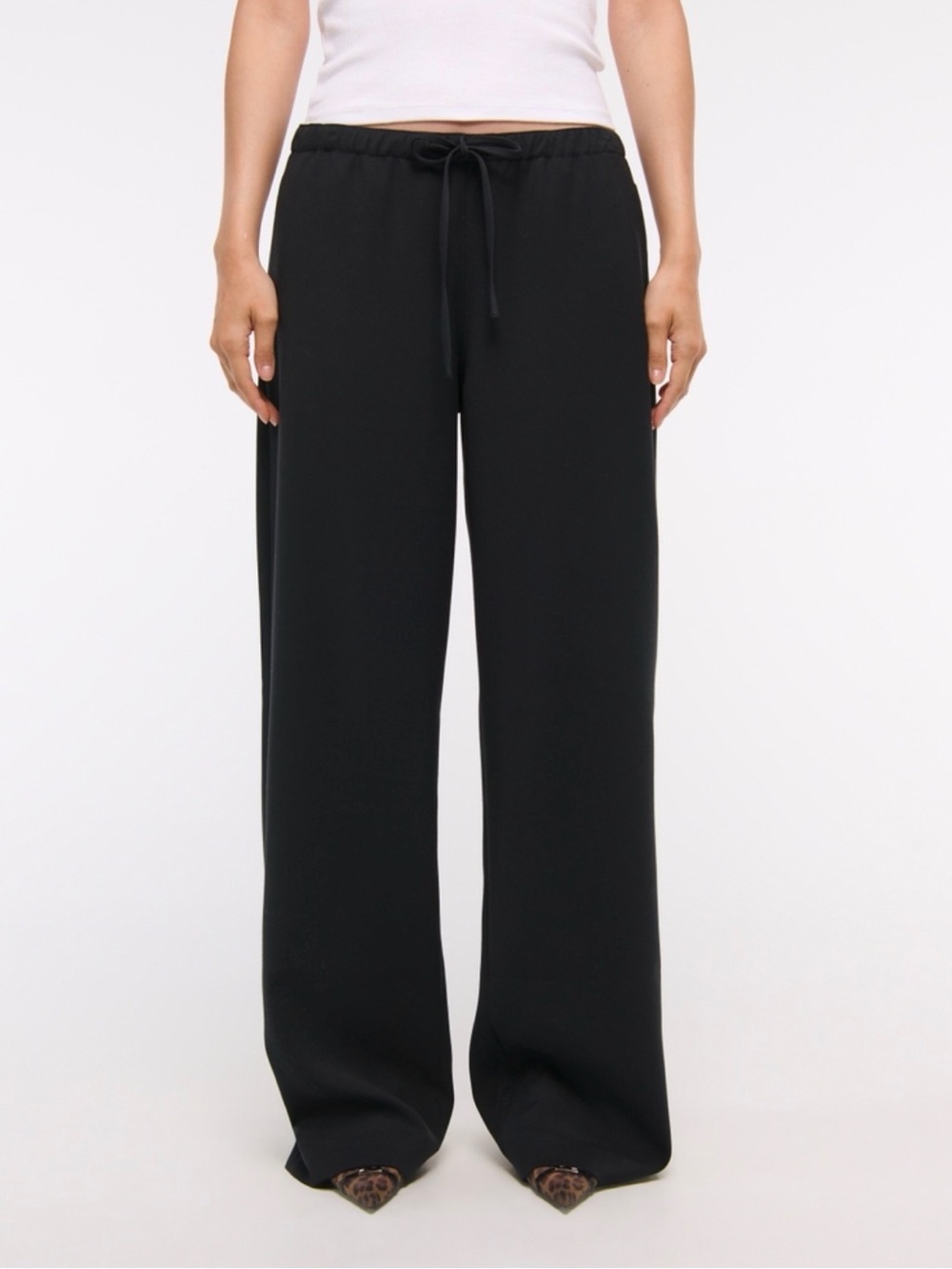 Abercrombie & Fitch Black Wide Leg Pull On Pants Size Small